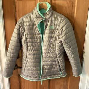 The North Face XL 18 Reversible Teen Girl Puffer Coat Winter Jacket Preowned EUC